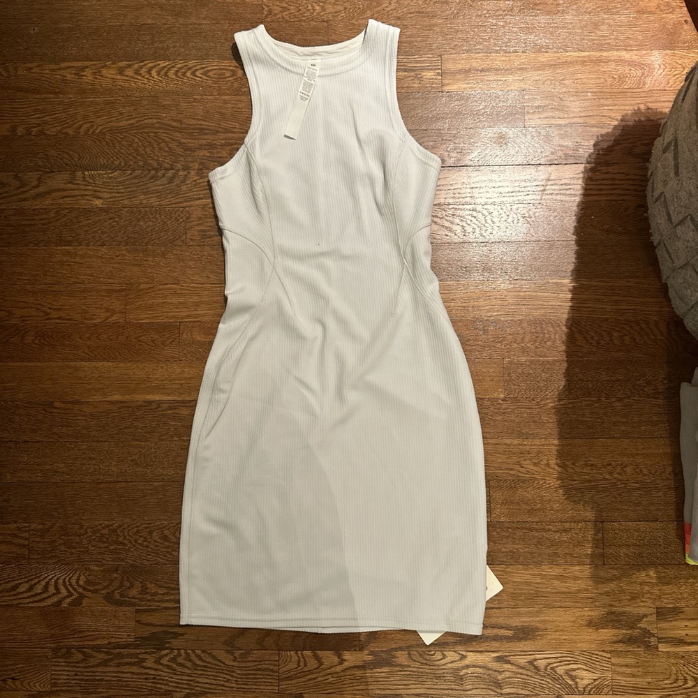 Lululemon Ribbed White Sleeveless Dress